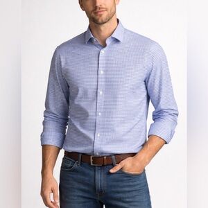 Charles Tyrwhitt Slim Fit Blue Check Dress Shirt 16 34